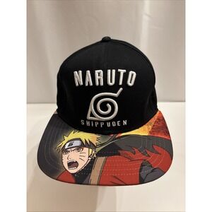 Naruto Shippuden Hat Cap Adjustable Embroidered Size OSFM Black